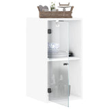 vidaXL Wall Cabinet with Glass Doors 35x37x68.5 cm White