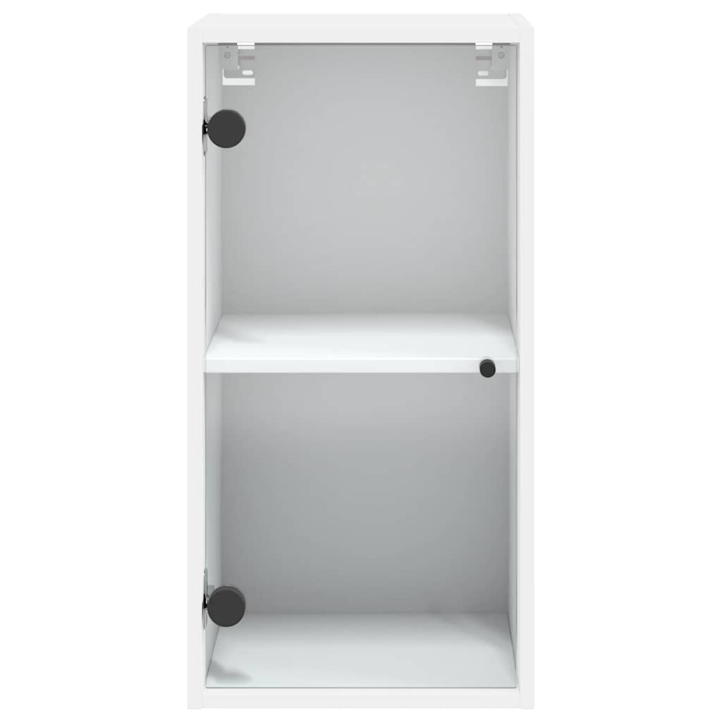 vidaXL Wall Cabinet with Glass Doors 35x37x68.5 cm White