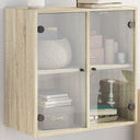 vidaXL Wandkast met glazen deuren 68x37x68,5 cm wit
