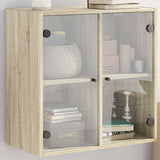 vidaXL Wandkast met glazen deuren 68x37x68,5 cm wit