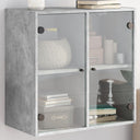 vidaXL Wandkast met glazen deuren 68x37x68,5 cm wit