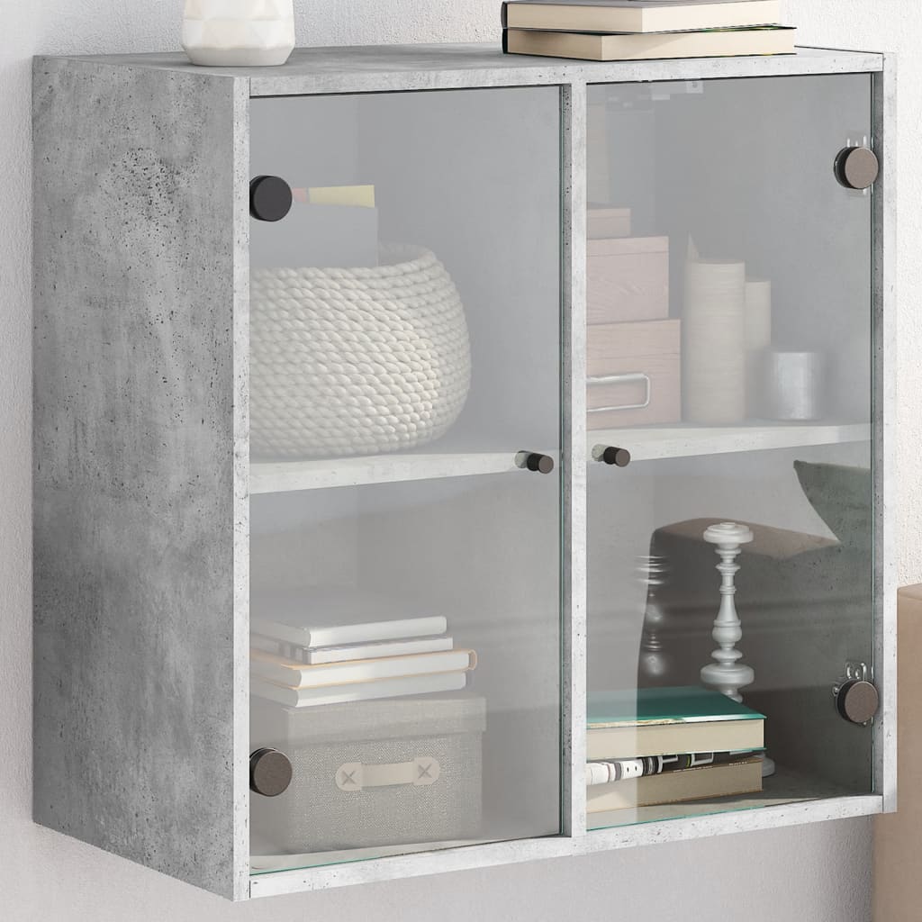 vidaXL Wandkast met glazen deuren 68x37x68,5 cm wit