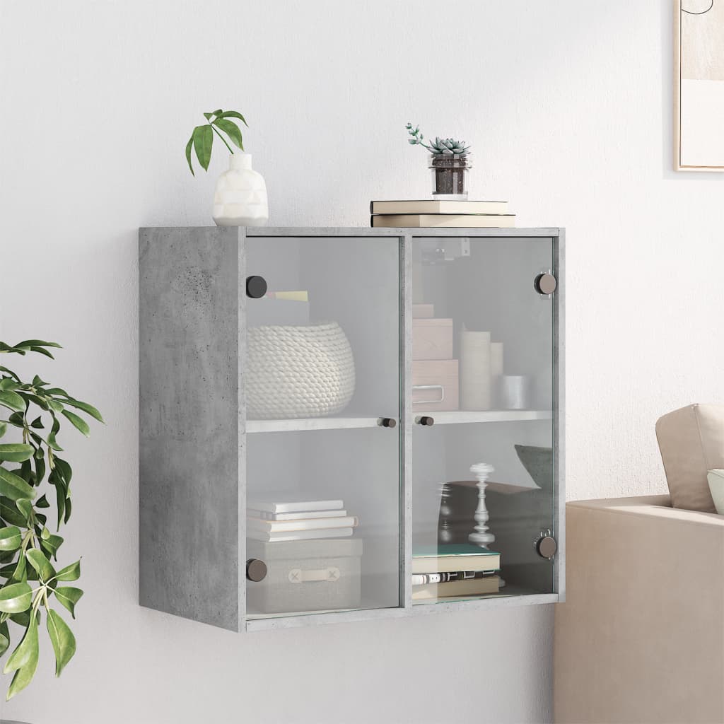 vidaXL Wandkast met glazen deuren 68x37x68,5 cm wit