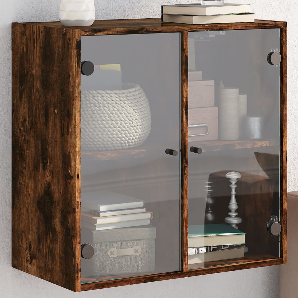vidaXL Wandkast met glazen deuren 68x37x68,5 cm wit