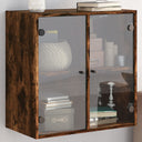 vidaXL Wandkast met glazen deuren 68x37x68,5 cm wit