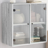 vidaXL Wandkast met glazen deuren 68x37x68,5 cm wit