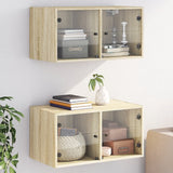 vidaXL Wall Cabinet with Glass Doors 68.5x37x35 cm White