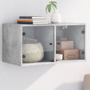 vidaXL Wall Cabinet with Glass Doors 68.5x37x35 cm White