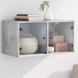 vidaXL Wall Cabinet with Glass Doors 68.5x37x35 cm White