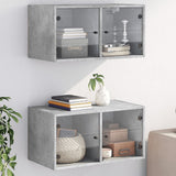 vidaXL Wall Cabinet with Glass Doors 68.5x37x35 cm White