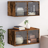 vidaXL Wall Cabinet with Glass Doors 68.5x37x35 cm White