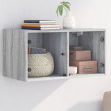 vidaXL Wall Cabinet with Glass Doors 68.5x37x35 cm White