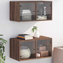 vidaXL Wall Cabinet with Glass Doors 68.5x37x35 cm White