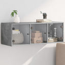 vidaXL Wandkast met glazen deuren 102x37x35 cm wit