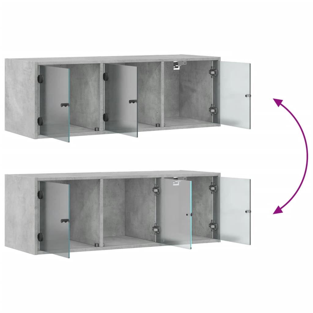 vidaXL Wandkast met glazen deuren 102x37x35 cm wit