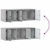 vidaXL Wandkast met glazen deuren 102x37x35 cm wit
