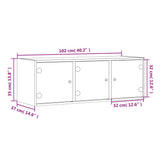 vidaXL Wandkast met glazen deuren 102x37x35 cm wit