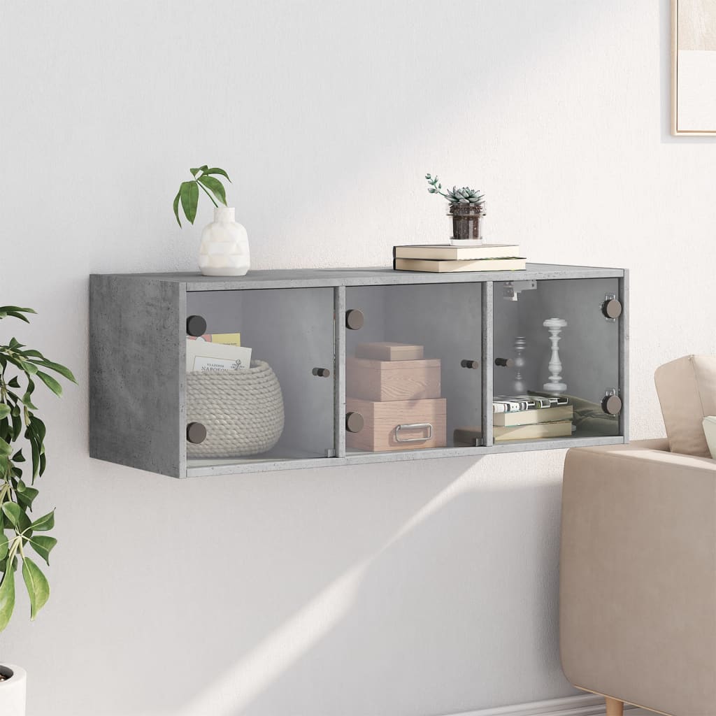 vidaXL Wandkast met glazen deuren 102x37x35 cm wit