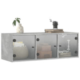 vidaXL Wandkast met glazen deuren 102x37x35 cm wit