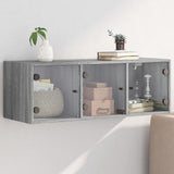 vidaXL Wandkast met glazen deuren 102x37x35 cm wit