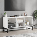 vidaXL TV Cabinet with Glass Doors 102x37x50 cm White