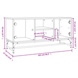 vidaXL TV Cabinet with Glass Doors 102x37x50 cm White