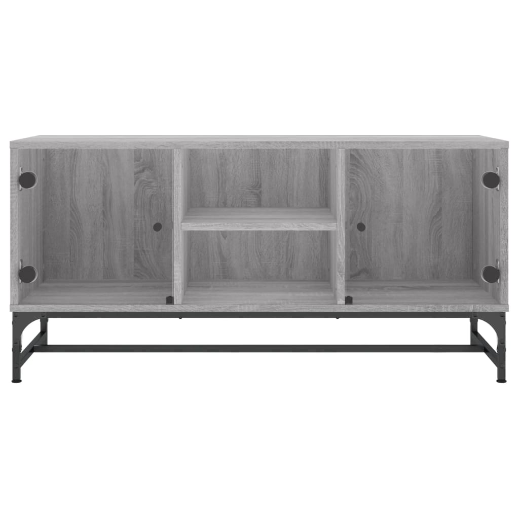 vidaXL TV Cabinet with Glass Doors 102x37x50 cm White
