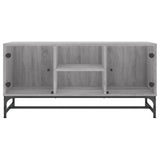 vidaXL TV Cabinet with Glass Doors 102x37x50 cm White