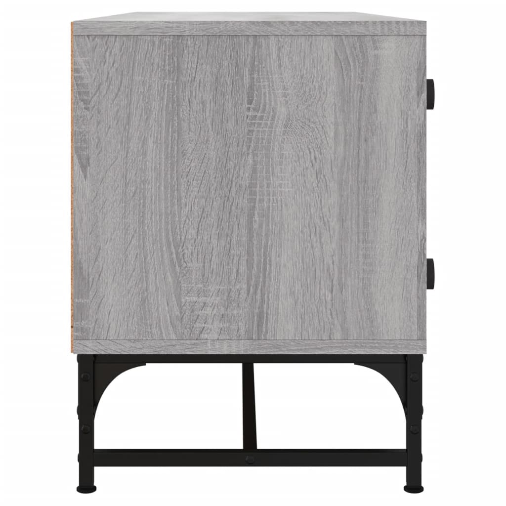 vidaXL TV Cabinet with Glass Doors 102x37x50 cm White