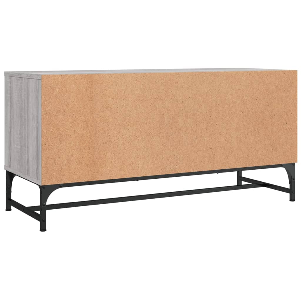 vidaXL TV Cabinet with Glass Doors 102x37x50 cm White