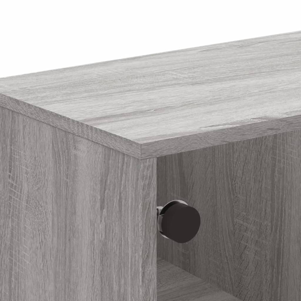 vidaXL TV Cabinet with Glass Doors 102x37x50 cm White