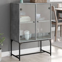 vidaXL Bijzetkast met glazen deuren 69x37x100 cm wit