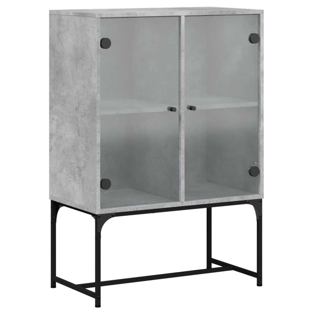 vidaXL Bijzetkast met glazen deuren 69x37x100 cm wit