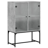 vidaXL Bijzetkast met glazen deuren 69x37x100 cm wit