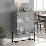 vidaXL Bijzetkast met glazen deuren 69x37x100 cm wit