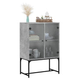vidaXL Bijzetkast met glazen deuren 69x37x100 cm wit