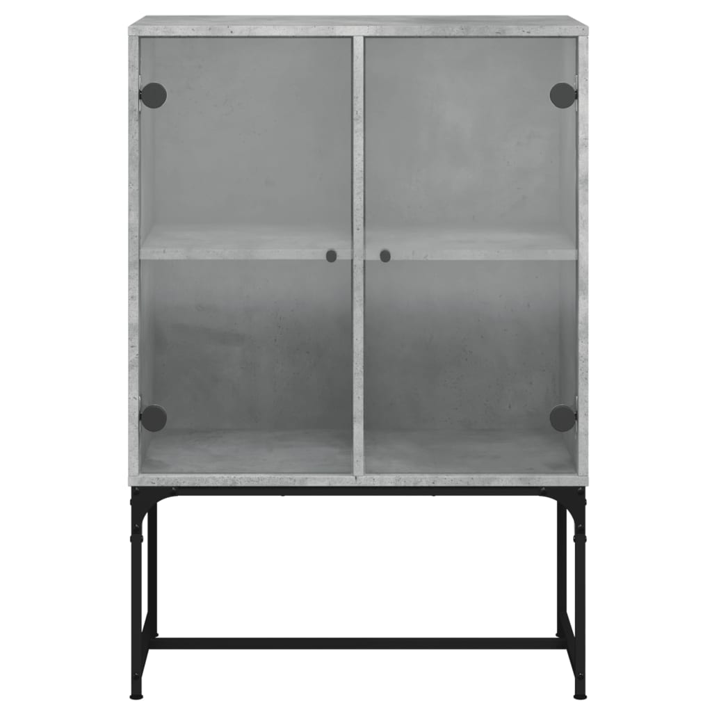 vidaXL Bijzetkast met glazen deuren 69x37x100 cm wit