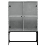 vidaXL Bijzetkast met glazen deuren 69x37x100 cm wit