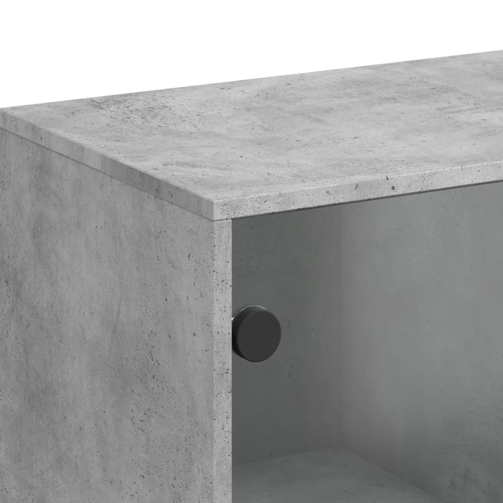 vidaXL Bijzetkast met glazen deuren 69x37x100 cm wit