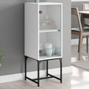 vidaXL Bijzetkast met glazen deur 35x37x100 cm wit