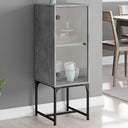 vidaXL Bijzetkast met glazen deur 35x37x100 cm wit