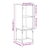 vidaXL Bijzetkast met glazen deur 35x37x100 cm wit