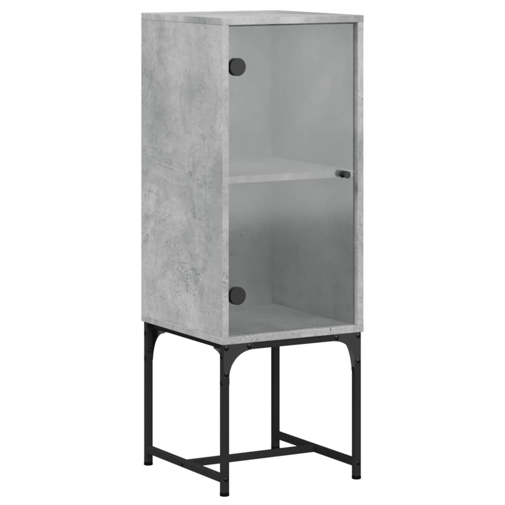 vidaXL Bijzetkast met glazen deur 35x37x100 cm wit