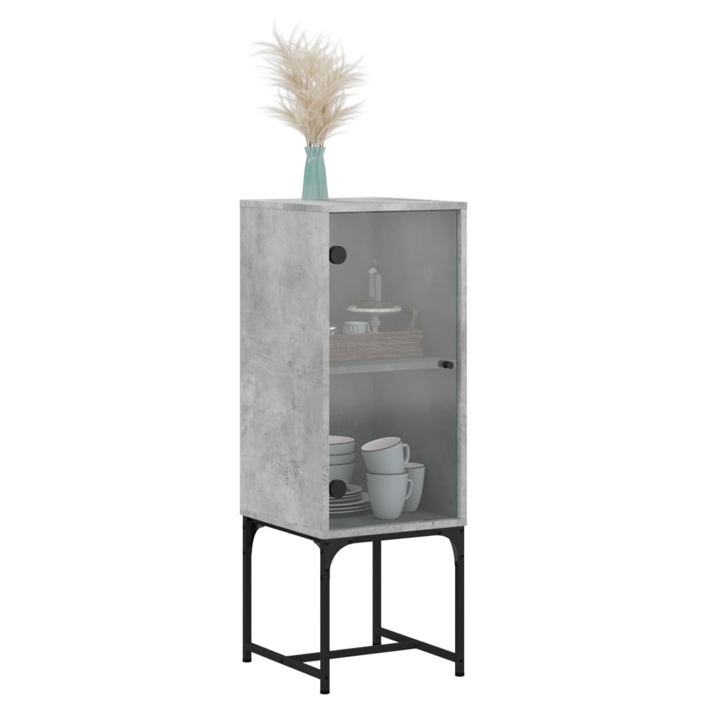 vidaXL Bijzetkast met glazen deur 35x37x100 cm wit