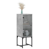 vidaXL Bijzetkast met glazen deur 35x37x100 cm wit