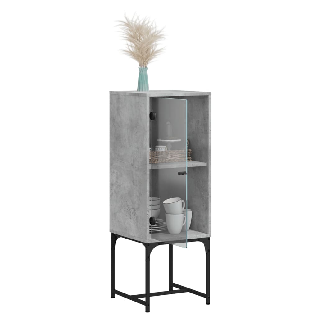 vidaXL Bijzetkast met glazen deur 35x37x100 cm wit
