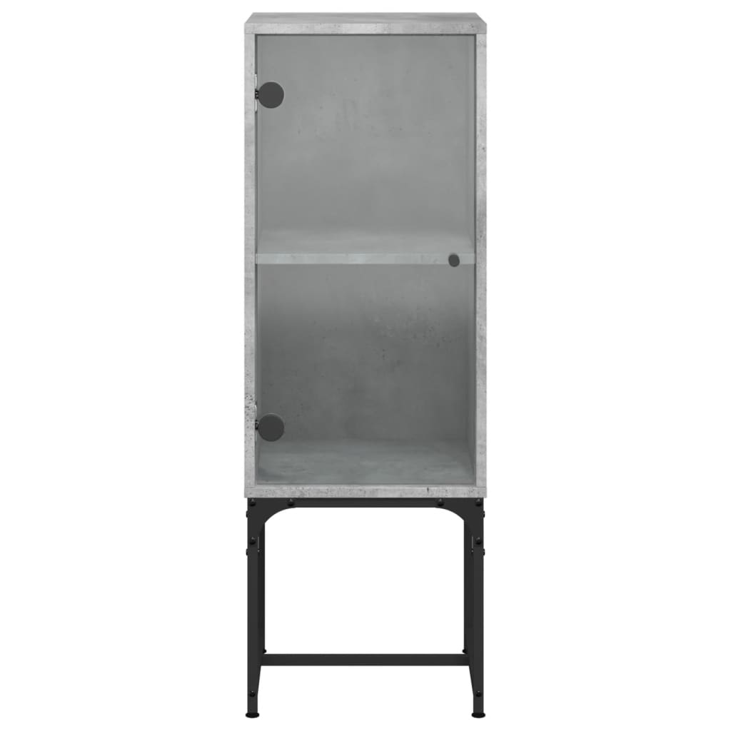 vidaXL Bijzetkast met glazen deur 35x37x100 cm wit