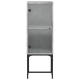 vidaXL Bijzetkast met glazen deur 35x37x100 cm wit