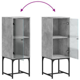 vidaXL Bijzetkast met glazen deur 35x37x100 cm wit