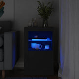 vidaXL Bijzetkast met LED-verlichting bewerkt hout wit